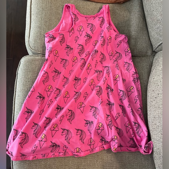 ⭐️EUC -Chaser -Pink Dress/Cover-Up - Unicorns & Ice Cream Cones Design - Size 12 - Picture 4 of 4